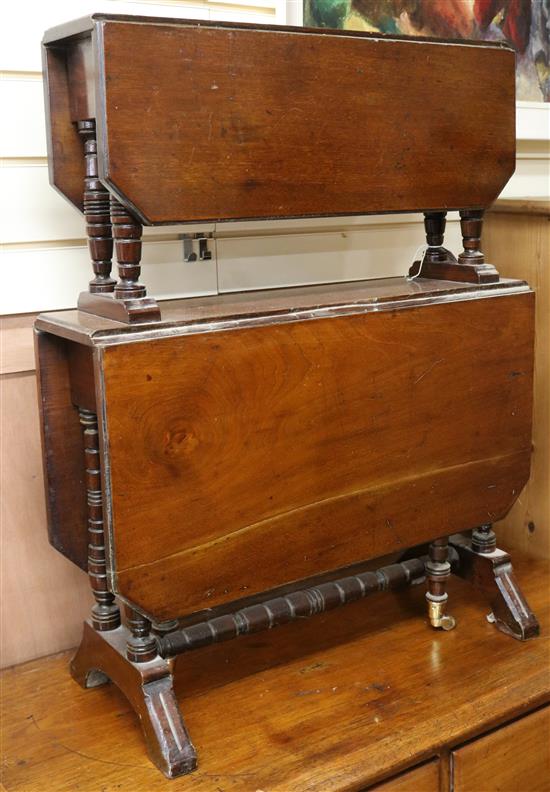 A late Victorian mahogany two tier Sutherland table W.60cm